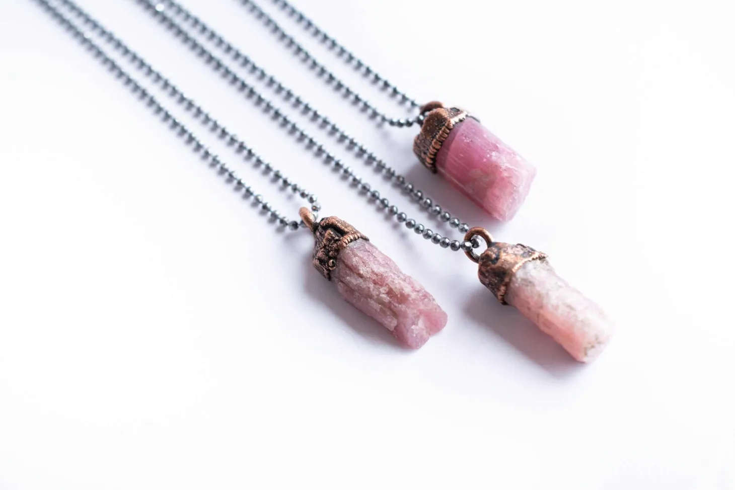 SALE Raw tourmaline necklace | Pink tourmaline necklace