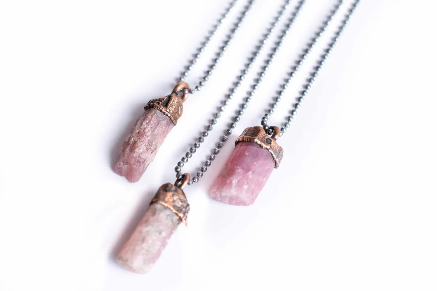 SALE Raw tourmaline necklace | Pink tourmaline necklace