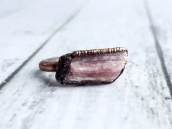 SALE Raw tourmaline ring | Pink tourmaline crystal ring