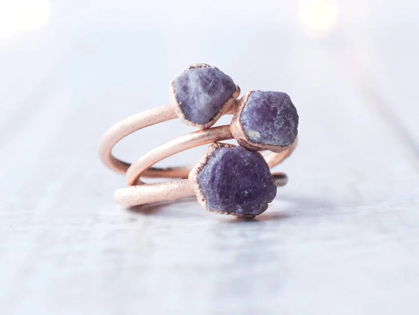 SALE Rose Gold Ruby ring | Red ruby crystal ring