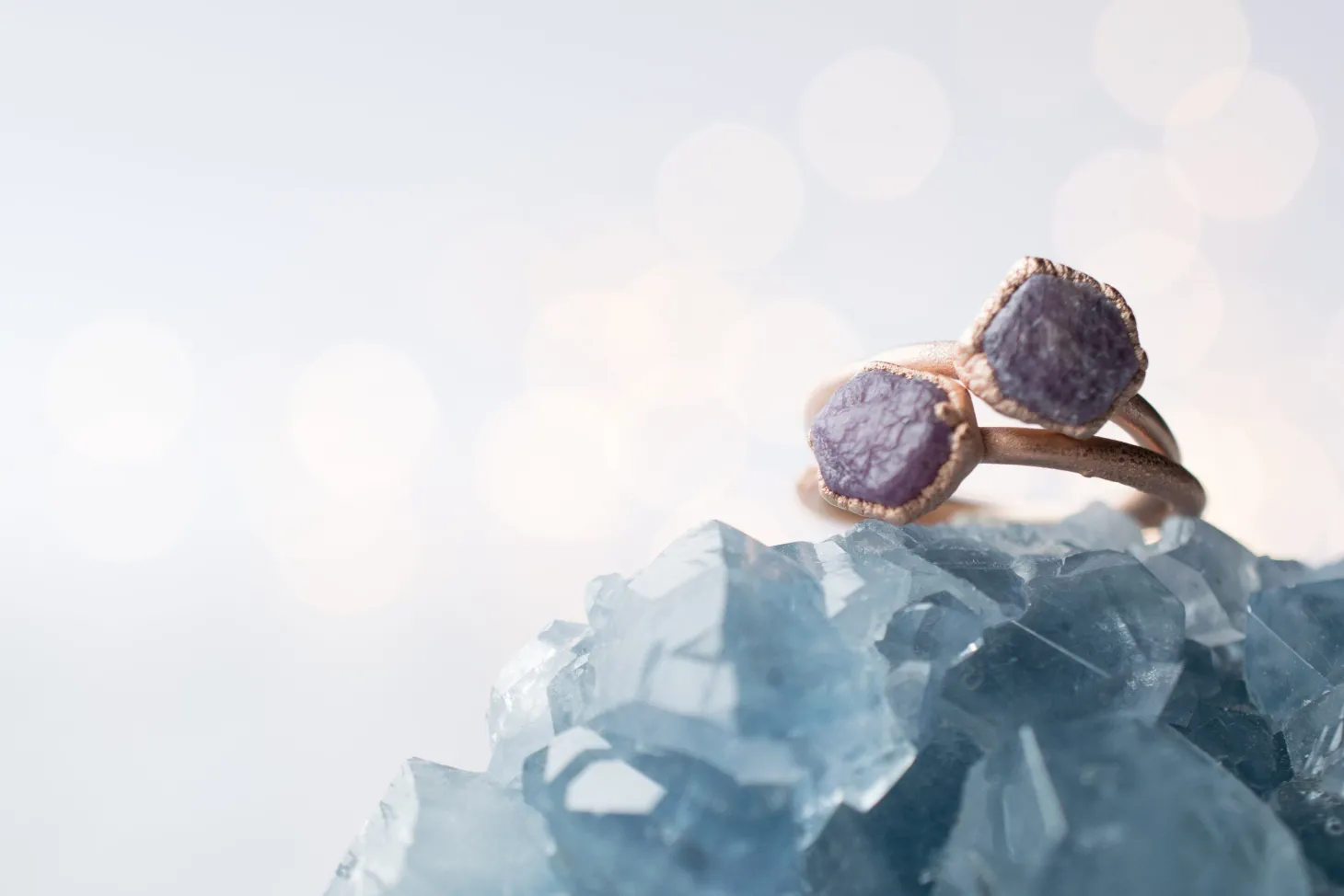 SALE Rose Gold Ruby ring | Red ruby crystal ring