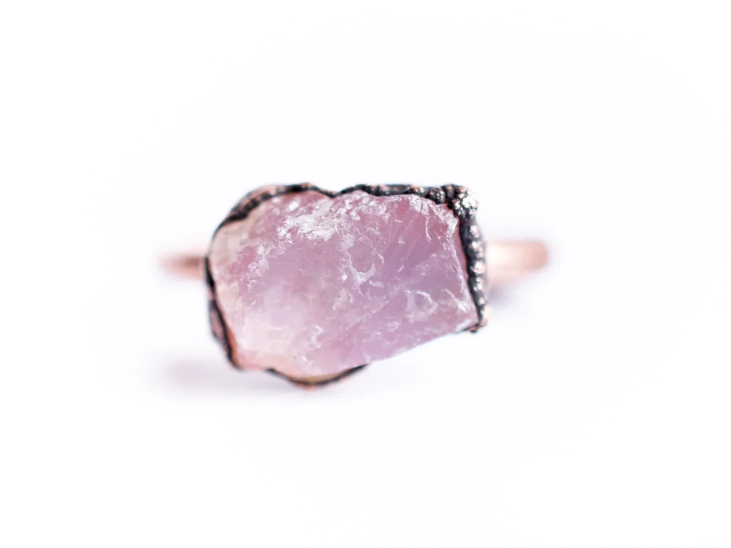 SALE Rose Quartz ring | Raw crystal ring