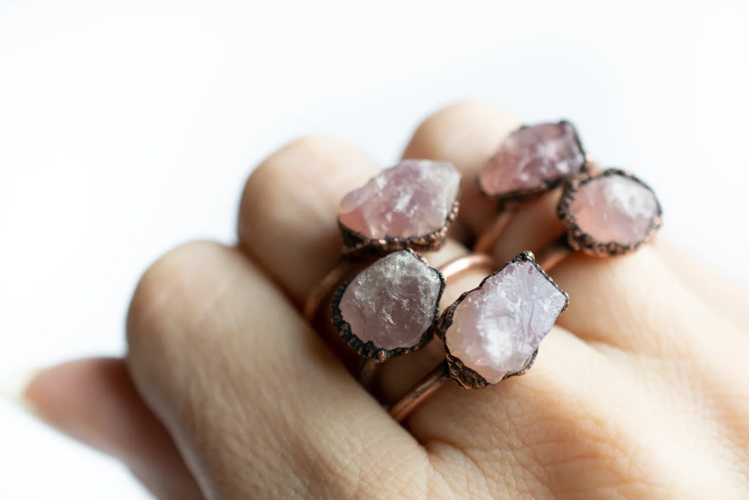 SALE Rose Quartz ring | Raw crystal ring
