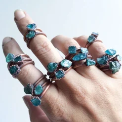SALE Rough apatite ring | Blue apatite ring