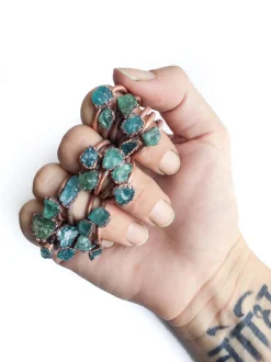 SALE Rough apatite ring | Blue apatite ring