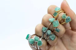 SALE Rough emerald ring | Raw Emerald birthstone ring