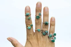 SALE Rough emerald ring | Raw Emerald birthstone ring