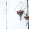 SALE Shark tooth earrings | Shark tooth fossil earrings