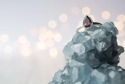 SALE Silver Amethyst statement ring | Amethyst teardrop ring