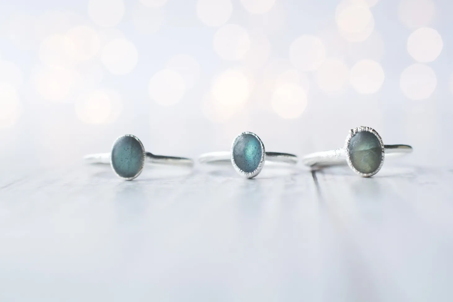 SALE Silver Labradorite ring | Gemstone stacking ring