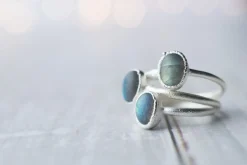 SALE Silver Labradorite ring | Gemstone stacking ring