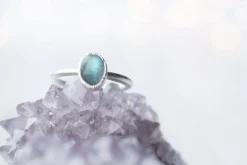 SALE Silver Labradorite ring | Gemstone stacking ring