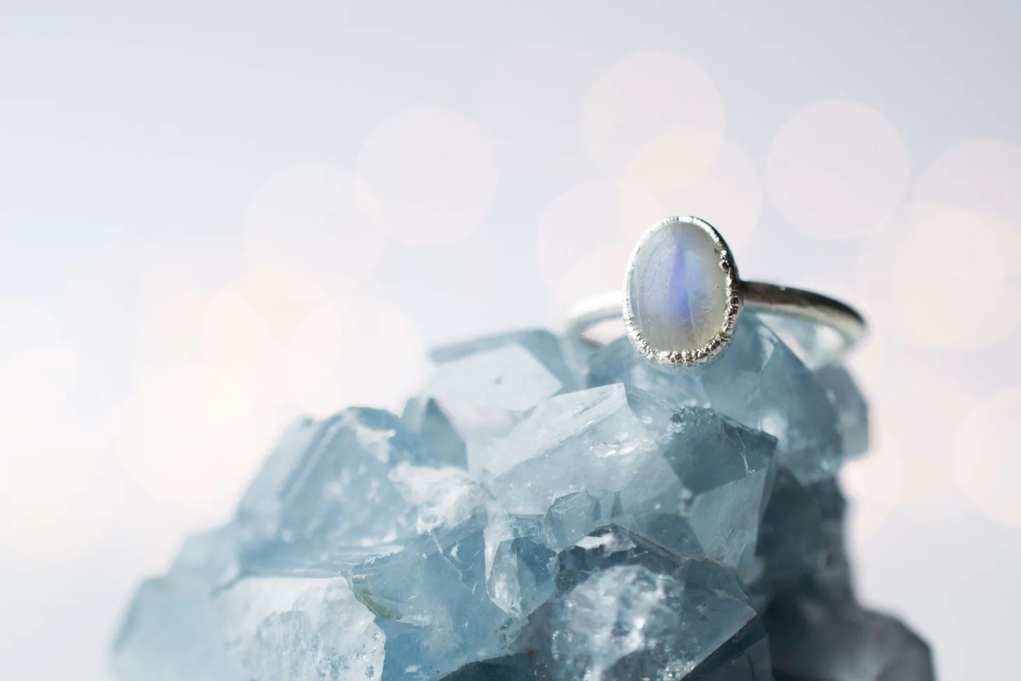 SALE Silver Moonstone ring | June Birthstone Ring
