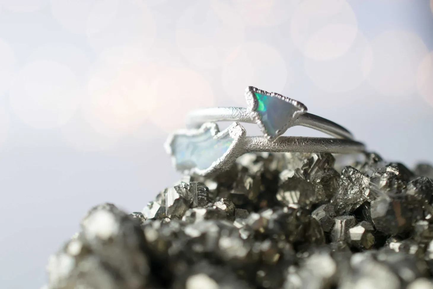 SALE Silver Opal ring | Raw opal ring
