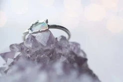SALE Silver Opal ring | Raw opal ring