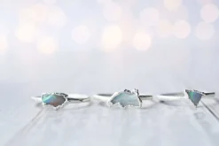 SALE Silver Opal ring | Raw opal ring