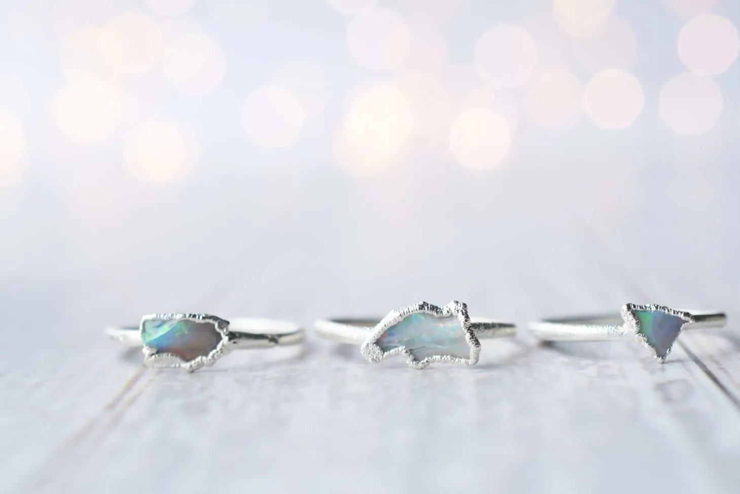 SALE Silver Opal ring | Raw opal ring