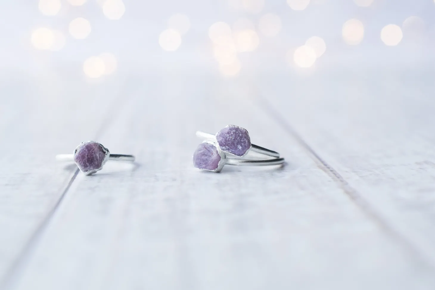 SALE Silver Ruby ring | Red ruby crystal ring