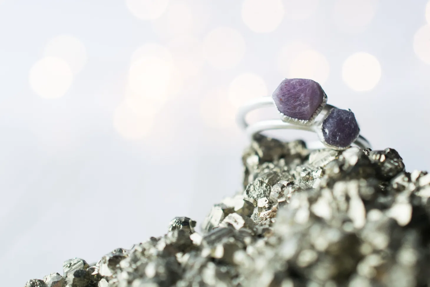 SALE Silver Ruby ring | Red ruby crystal ring
