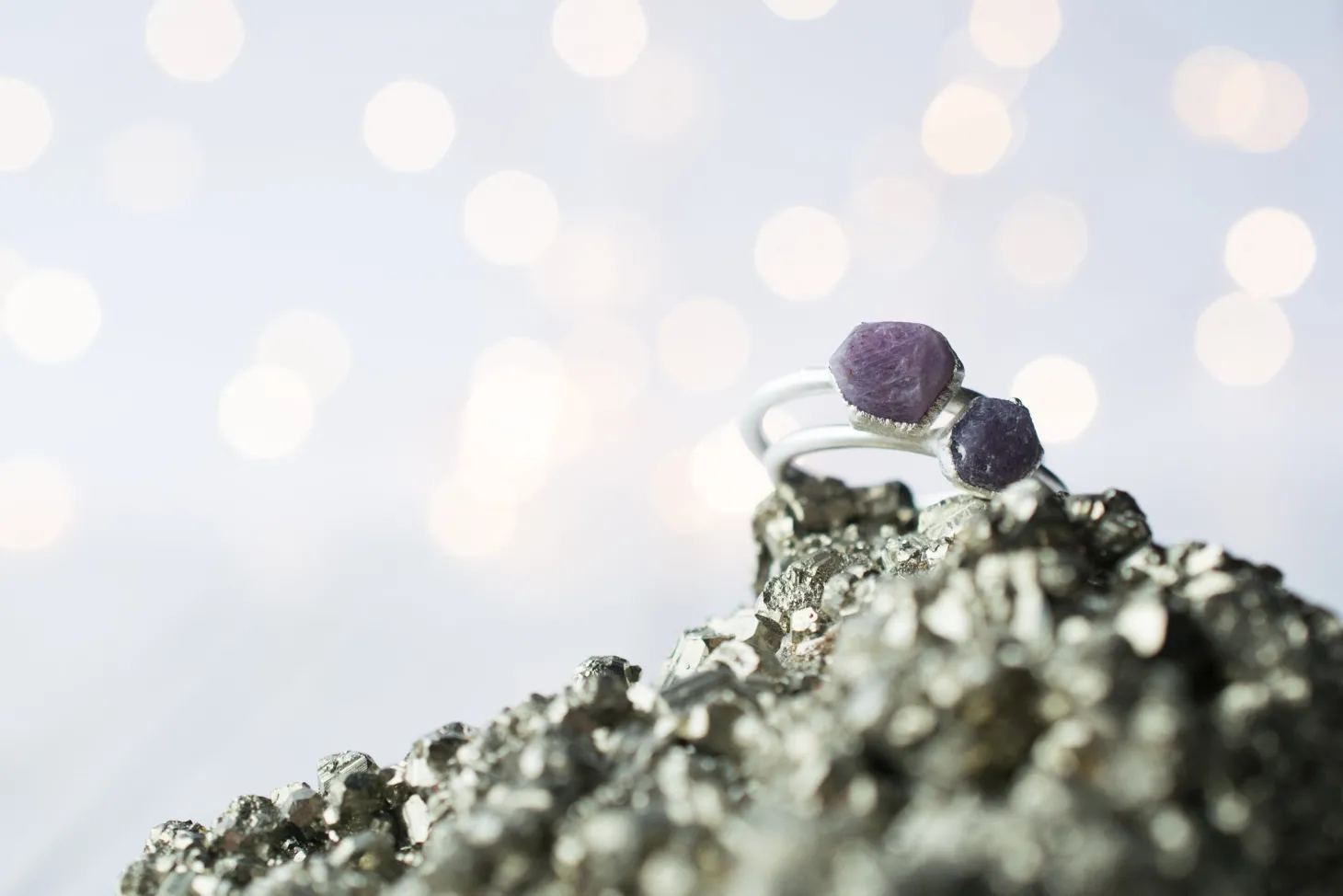 SALE Silver Ruby ring | Red ruby crystal ring