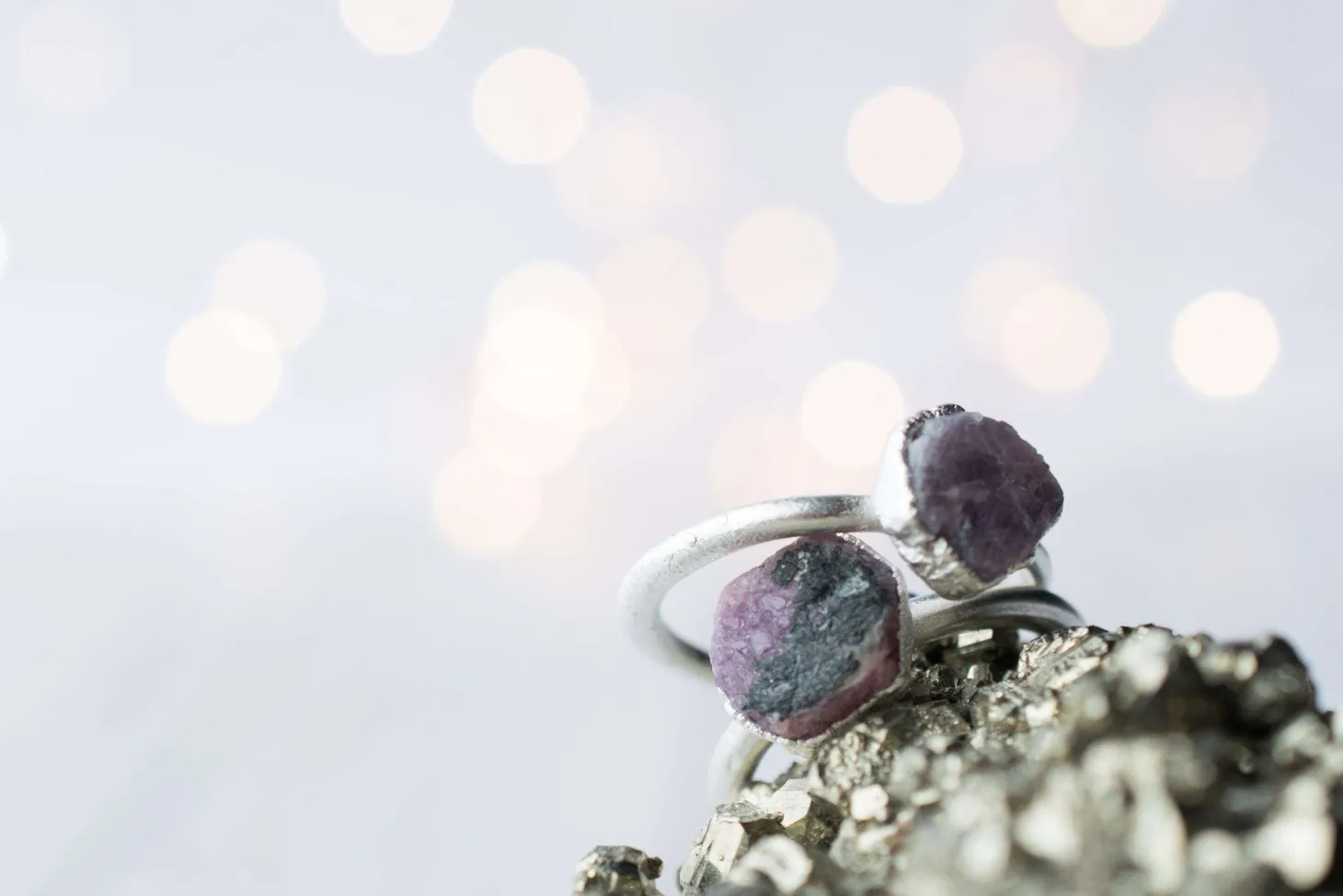 SALE Silver Ruby ring | Red ruby crystal ring
