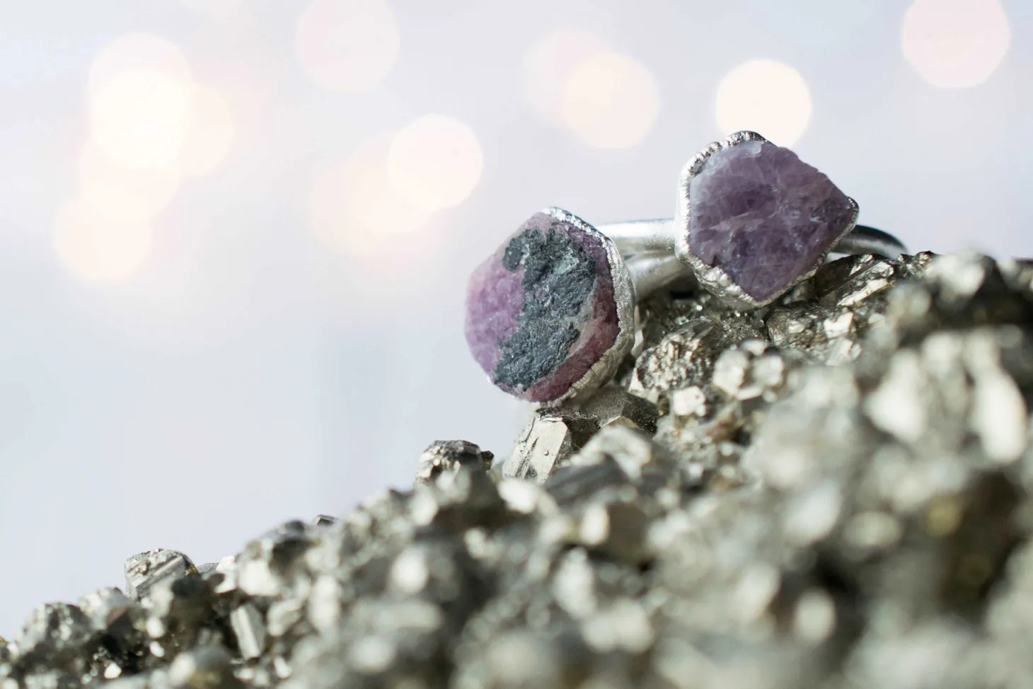 SALE Silver Ruby ring | Red ruby crystal ring
