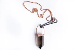 SALE Smokey quartz crystal necklace | Smokey rock crystal jewelry