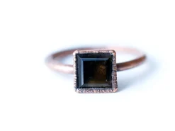SALE Smokey Quartz ring | Organic stone stacking ring