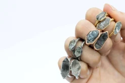 SALE Tibetan crystal ring | Raw anthraxolite crystal ring
