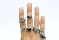 SALE Tibetan crystal ring | Raw anthraxolite crystal ring