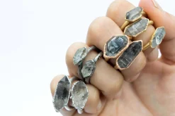 SALE Tibetan crystal ring | Raw anthraxolite crystal ring