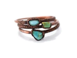 SALE Tiny Turquoise nugget ring | Raw turquoise stacking ring