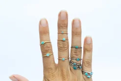 SALE Tiny Turquoise nugget ring | Raw turquoise stacking ring