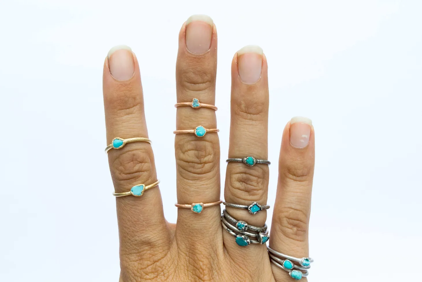 SALE Tiny Turquoise nugget ring | Raw turquoise stacking ring