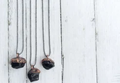 SALE tourmaline necklace | Black tourmaline sterling silver crystal necklace