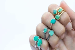 SALE Tumbled chrysoprase ring | Chrysoprase crystal ring