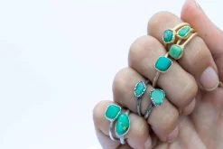SALE Tumbled chrysoprase ring | Chrysoprase crystal ring