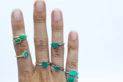 SALE Tumbled chrysoprase ring | Chrysoprase crystal ring