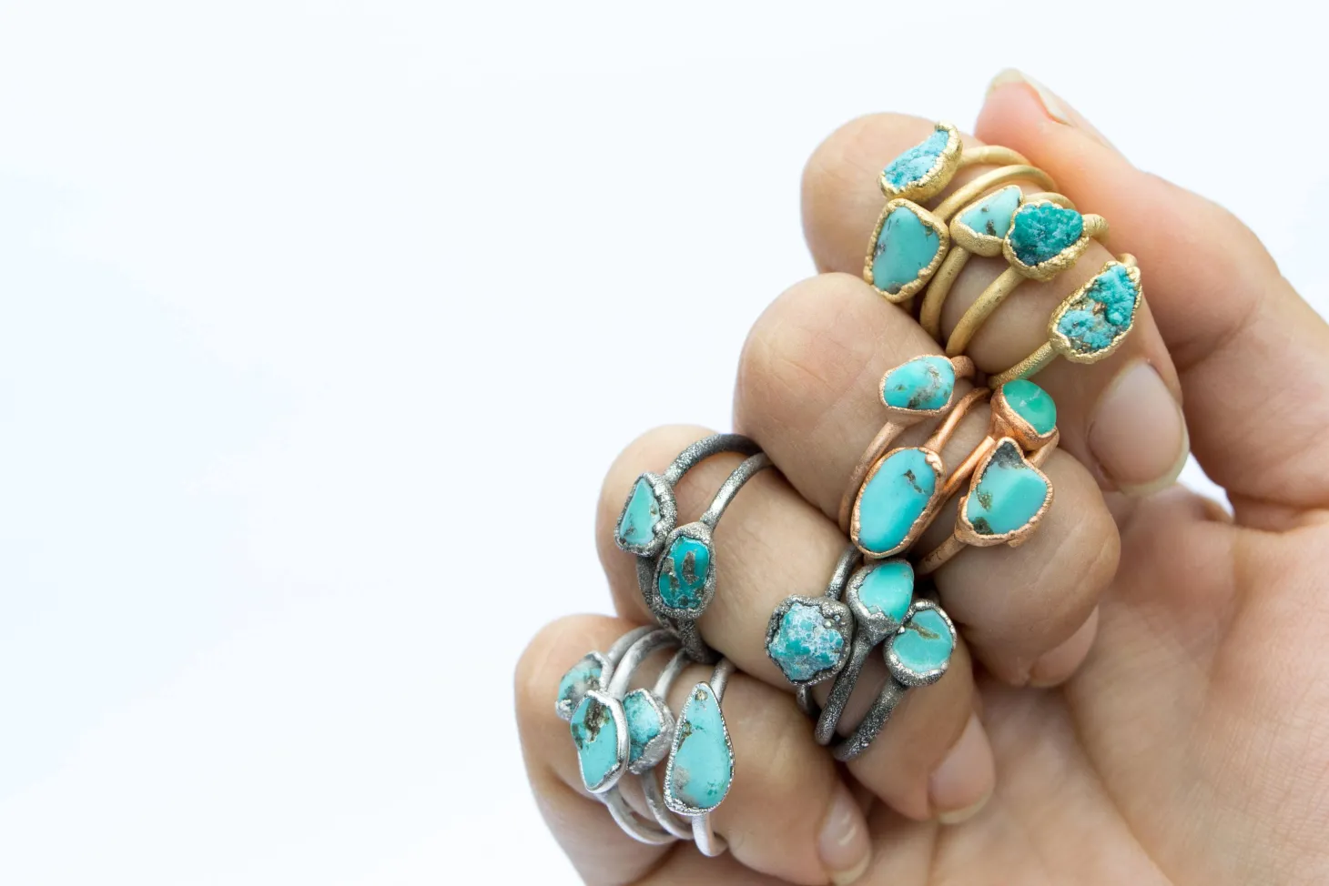 SALE Turquoise nugget ring | Raw turquoise stacking ring