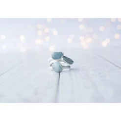 Silver Aquamarine crystal ring | Raw aquamarine ring