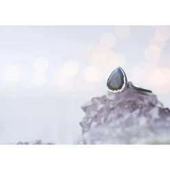 Silver Labradorite feldspar ring | Silver Labradorite Ring