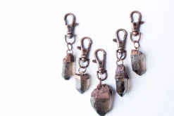 Smokey Quartz crystal keychain | Raw crystal keychain