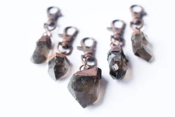 Smokey Quartz crystal keychain | Raw crystal keychain