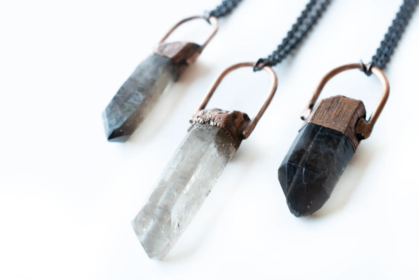 Smokey Quartz crystal necklace | Electroformed crystal necklace