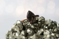 Smokey Quartz ring | Organic stone stacking ring