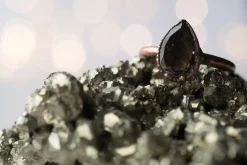 Smokey Quartz ring | Organic stone stacking ring