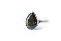 Smokey Quartz ring | Organic stone stacking ring