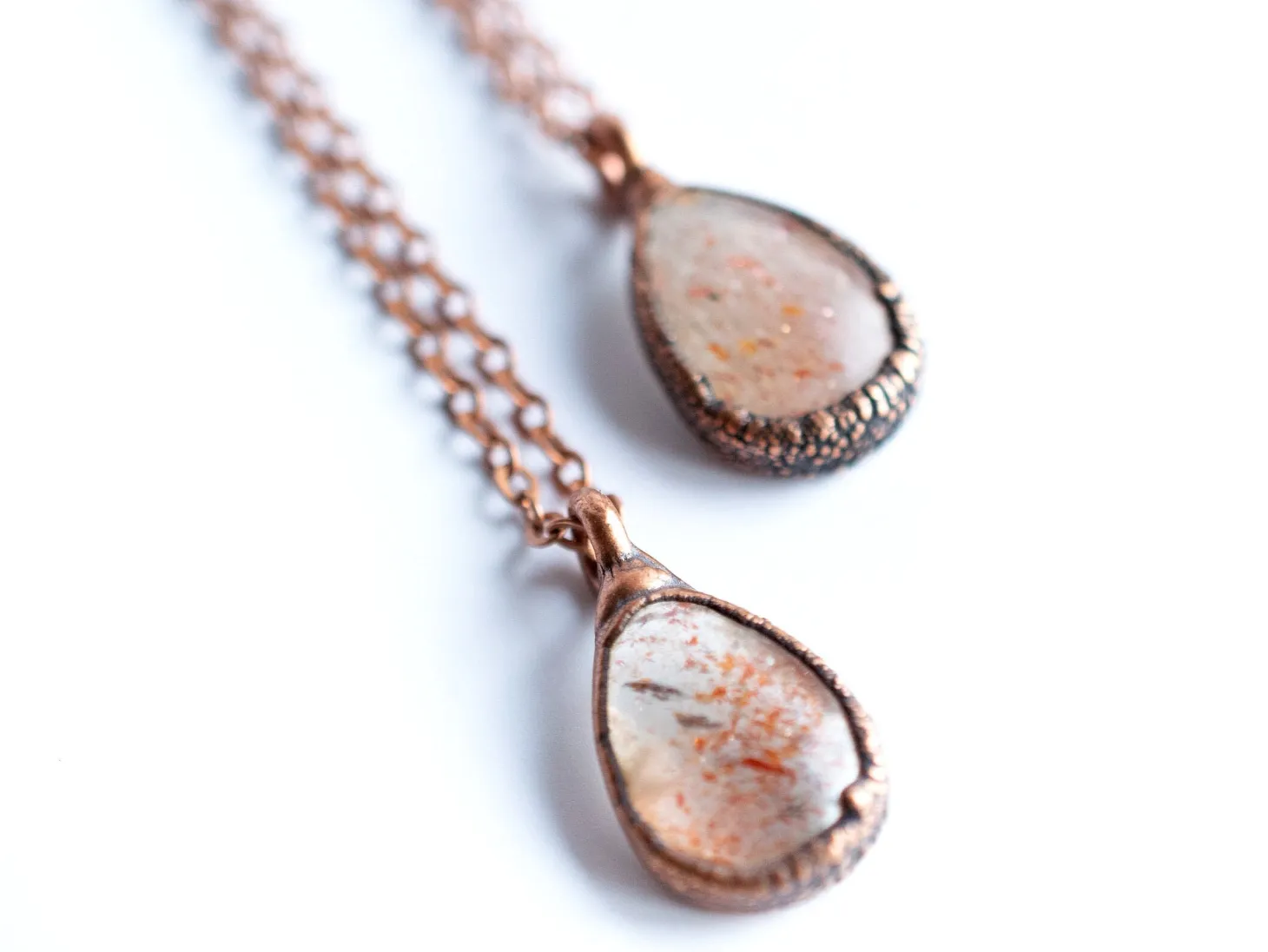 Sunstone necklace | Faceted sunstone necklace