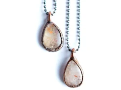 Sunstone necklace | Faceted sunstone necklace