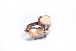 Sunstone ring | Raw sunstone stacking ring